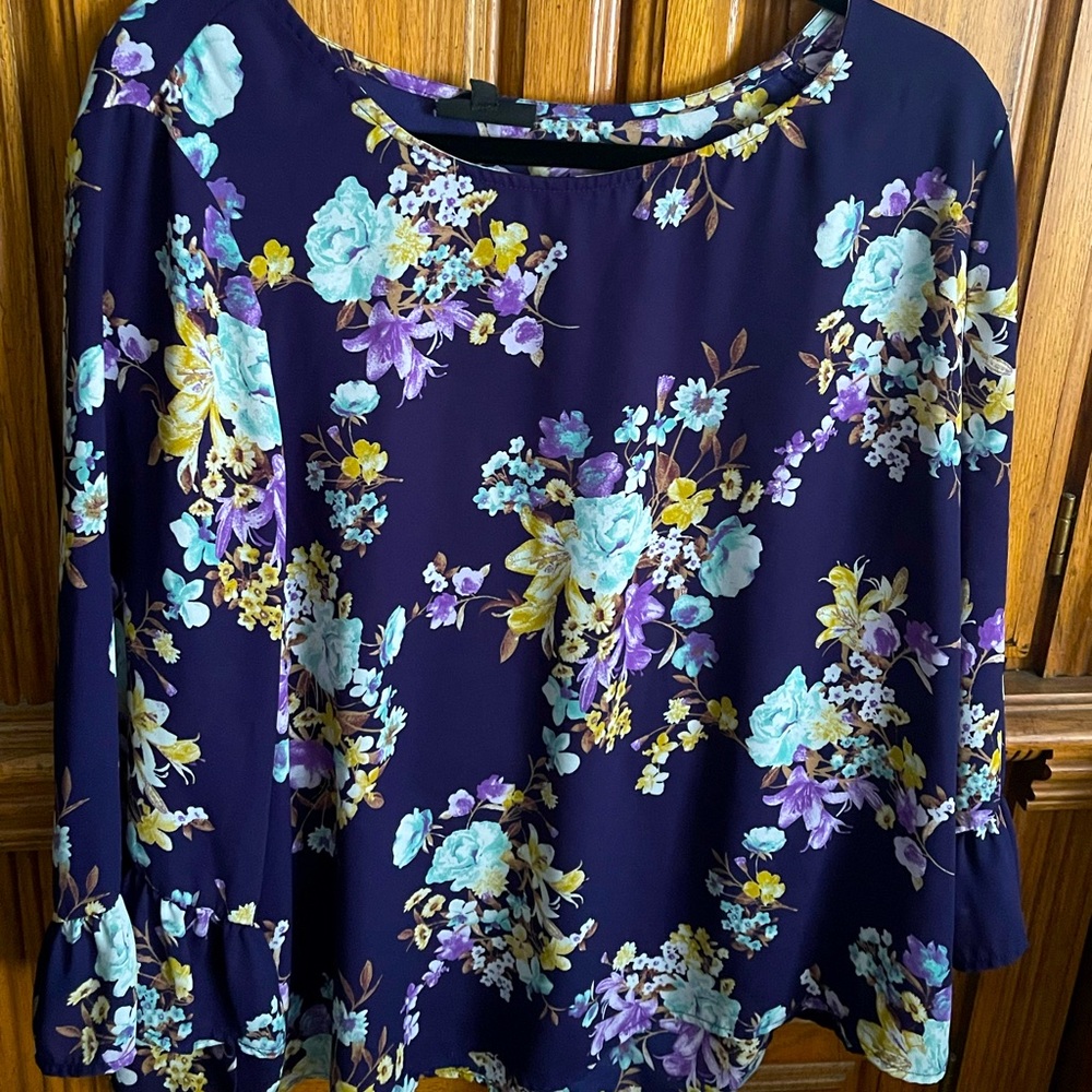 Purple floral top made by Cameo Apoearance